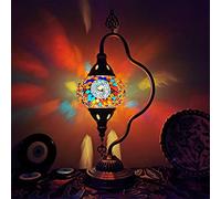 Veilleuse de Table Demi-Lune Multi-Arc Classique Turque, Lampe de Bureau bohème Marocaine, Lampe de décoration LED pour Bar café (Couleur : Rouge pastèque)