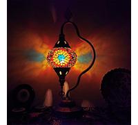 Veilleuse de Table Demi-Lune Multi-Arc Classique Turque, Lampe de Bureau bohème Marocaine, Lampe de décoration LED pour Bar café (Couleur : Rouge pastèque)