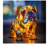 Veilleuse de Table en résine teintée représentant Un Bouledogue français, idéale pour Les Amoureux des Chiens(#A)
