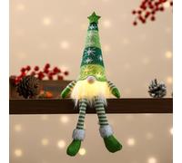 Veilleuse décorative de Noël sans visage offrant un éclairage doux pour une ambiance chaleureuse, parfaite pour la décoration saisonnière dans les chambres et les espaces communs (avec pieds (vert)