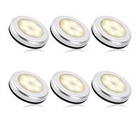 Veilleuse detecteur de mouvement intérieur,lampe led detecteur de mouvement pile pour escaliers, Eclairage LED Placard Armoire Couloir chambre enfant Auto ON/OFF Adhésif (6pcs, blanche chaude)