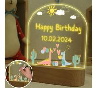 Veilleuse Dinosaure Enfant, Kawaii Deco Chambre, Acrylique Tableau Lumineux Message Led, Lampe De Chevet Avec Motif Dessin Animé Dinosaure, Veilleuse Lit Bebe