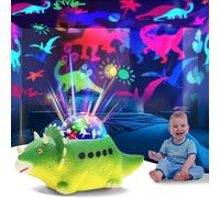 Veilleuse Dinosaure Etoile Projection, Dinausore Lampe Avec 360° Rotation, 7 Couleurs, 14 Musique, Jouet Dinosaure Rampant, Lampe Projecteur Enfants, Cadeaux Anniversaire Noël (Vert)