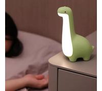 Veilleuse dinosaure mignonne rechargeable avec jolie forme de décoration de chambre, lampe de chevet portable pour chambre à coucher, salon, décoration de bureau, cadeau d'anniversaire (vert)