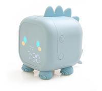 Veilleuse dinosaure - Réveil - Contrôle vocal - Lampe de table pour décoration de chambre ludique (bleu)