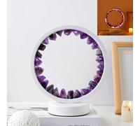 Veilleuse en Améthyste, Lampe De Table en Cristal De Guérison, Veilleuse en Cristal Naturel pour Thérapie par énergie Positive, Méditation, Reiki., F