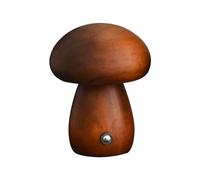 Veilleuse en bois, jolie petite lampe de bureau - Lampe de chevet en forme de champignon rechargeable par USB - Champignon réglable pour chambre à coucher, décoration d'intérieur (noyer foncé, taille