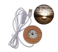 Veilleuse en bois massif avec base en forme de boule de cristal et plaque d'affichage LED en résine pour Noël, Saint-Valentin, lumière pour acrylique