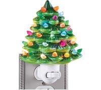Veilleuse en céramique pour sapin de Noël 6""H, nostalgique, décoration de salle de bain décorative, veilleuse créative, vert