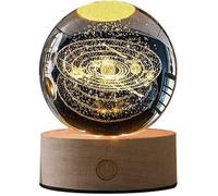 Veilleuse En Cristal Galaxie 3D, Boules De Verre Veilleuse Chambre Bébé Avec Pied De Lampe À Led Chargement Usb Cadeau