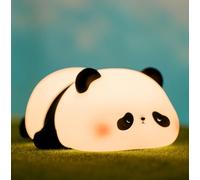 Veilleuse en forme d'animal spongieux, lampe LED panda allongé avec contrôle tactile, lampe kawaii pour chambre d'enfant, décoration de bébé
