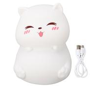 Veilleuse en forme de chat, rechargeable avec lumière colorée réglable, contrôle du robinet, silicone souple et sûr - Parfaite pour la chambre, le camping et les fêtes (yeux fermés)