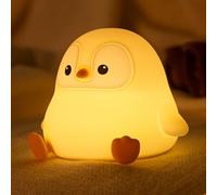 Veilleuse en forme de pingouin mignon, lampe en silicone de qualité alimentaire, rechargeable, 2 niveaux à intensité variable, veilleuse spongieuse pour décoration de bureau, cadeaux amusants pour