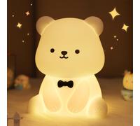 Veilleuse En Forme D'ours Mignon Pour Enfants, Décorez La Chambre D'enfant Avec Veilleuse En Silicone Avec 8 Lumières De Couleur, Cadeau De Noël Et D'anniversaire Pour Enfants, Tout-Petits,