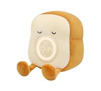 Veilleuse en peluche mignonne - Réveil d'entraînement au sommeil - Joli toast - Veilleuse - Lampe à toast - Horloge de table - Décoration de bureau - Support pour téléphone portable - Lampe de nuit en