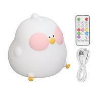 Veilleuse en Silicone Poussin, Lampe de Nuit de Pépinière de Poulet Mignon à LED RVB, 7 Couleurs Réglables, Alimentée et Chargée avec un Câble USB de Type C