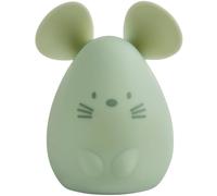 Nattou Veilleuse souris LED en silicone – 2 niveaux de luminosité, sans BPA, 12 cm, végétalien, vert