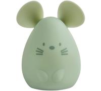 Nattou Veilleuse souris LED en silicone – 2 niveaux de luminosité, sans BPA, 12 cm, végétalien, vert