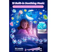 Veilleuse Enfant, 10 Musique Veilleuse Bébé Musicale Et Lumineuse, 360° Rotation 15 Films Projecteur Ciel Etoile,Télécommande Rechargeable Lampe De Chevet Sans Fil,Enfant Bebe Cadeau Noel