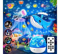 Veilleuse Enfant,10 Musique Veilleuse Bébé Musicale Et Lumineuse,360° Rotation 15 Films Projecteur Ciel Etoile,Télécommande Rechargeable Lampe De Chevet Sans Fil,Enfant Bebe Cadeau Noel
