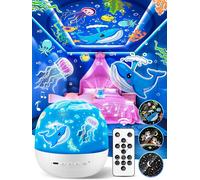 Veilleuse Enfant, 10 Musique Veilleuse Bébé Musicale Et Lumineuse, 360° Rotation 15 Films Veilleuse Bebe Projecteur Ciel Etoile,Télécommande Veilleuse Rechargeable+Sans Fil,Enfant Cadeau Noel