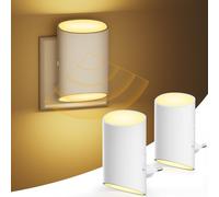 Veilleuse Enfant, 2 Pcs Veilleuse Prise Electrique avec détecteur de mouvement et capteur de lumière, lumière blanche chaude, intensité variable 1-100 lm, pour chambre d'enfant, couloir, escaliers
