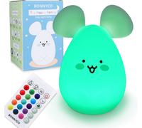 Veilleuse Enfant Avec Télécommande, Contrôle Tactile 16 Couleurs Souris Veilleuse Bébé Avec Minuterie Lampe Enfant Led Sans Bpa Lampe De Chevet Fille Rechargeable, Cadeau Bebe Fille