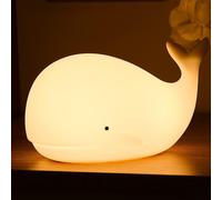 Veilleuse Enfant Baleine Veilleuse Bebe, 7 Couleurs Changeantes Led Portable Tactile Veilleuse Baleine, Usb Chargeable Silicone Animal Veilleuses Bébé Nursery Girl Cadeau D'anniversaire