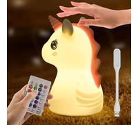 Veilleuse Enfant Bébé Rechargeable Licorne Tactile Fille Portable Maternité Silicone Souple Lampe Kawaii Led Usb Allaitement Nuit Animaux + Lampes Usb Nomade Chambre Intensité Telecommande Pile