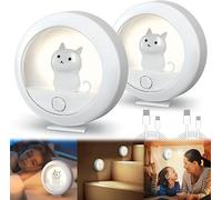 Veilleuse Enfant LED - 2 Pièces Lampe Nuit Enfant Rechargeable USB, Veilleuse Bébé Portable avec Détecteur de Mouvement et 3 Modes (Auto/ON/OFF) pour Chambre, Salon, Salle de Bains et Couloir