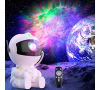 Veilleuse Enfant Projecteur Astronaute, Projecteur Ciel Étoilé Galaxie LED, Lampe Chambre Veilleuse Projecteur Bébé Plafond avec 8 Modes Rotation 360°, Télécommande Minuterie, pour Enfants et Adultes