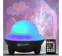 Veilleuse Enfant Projecteur ciel etoile-5 Thèmes. Tout en 1, Enceinte Bluetooth, lampe ambiance multi couleur Rechargeable, LED Gaming, lampe de chevet musicale, 50+ bruit blanc et Berceuses(Noir)