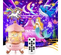 Veilleuse Enfant Projecteur Ciel Etoile,Veilleuse Enfant Veilleuse Bébé Musicale&bruit Blanc,15 Thèmes 360°Rotation Telecommandé Projecteur Ciel Étoilé,Cadeau Bebe Kawaii Deco Chambre