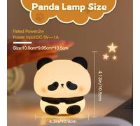 Veilleuse Enfant Silicone, 3 Couleurs Tactile Lampe Veilleuse Panda Avec 30 Minutes Fonction Minuterie, Interrupteur Tactile, Rechargeable Portable Lampe De Chevet Pour Chambre De Bébé