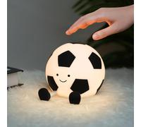 Veilleuse Enfant Veilleuse Bébé, Mignon Veilleuse Enfant Rechargeable Par Usb, Silicone Lampe De Chevet Tactile, 3 Modes Luminosité Avec 30 Minutes Minuterie, Deco Chambre Bebe (Football)