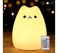 Veilleuse Enfant Veilleuse Lapin¿7 Couleurs Portable Lampe Lapin¿Veilleuses Bebe Minuterie 1/3 Heure¿ ¿Cadeaux Et Surprises Pour Garçons Et Filles (Big Cat-Remote)