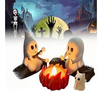 Veilleuse fantôme feu de camp, décoration effrayante 3D pour Halloween, installation de rôtissage de guimauve pour rassemblements festifs