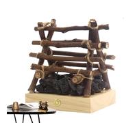 Veilleuse feu de camp - Effet simulation flamme réaliste, lampe LED rechargeable USB 3 modes, décoration tronc Cheminée électrique, lampe de chevet en bois pour Halloween Noël