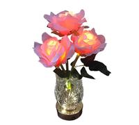 Veilleuse Fleur LED - Lampe De Table Rose Sans Fil, Décorative Romantique, Lumière À Couleurs Changeantes, Piles Avec Une Douce Lueur | Fil Pour La Chambre, Chambre D'enfant, Le Salon, Les Fêtes Desig