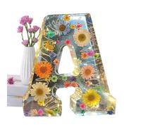 Veilleuse florale en résine avec lettre initiale, lampe de nuit lumineuse, lampe de chevet lumineuse, décoration de table, lampe de nuit créative pour mère, épouse, anniversaire, fête des mères