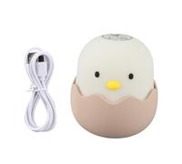 Veilleuse, forme de poussin mignon, LED en silicone USB, veilleuse rechargeable, mini lampe de lecture (lumière blanche) (blanc chaud 3000k-4500k)