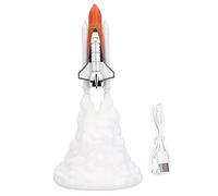 Veilleuse Fusée, 3D LED Veilleuse Lampe de Chargement USB Lampe Navette Spatiale Fusée Décorations de Bureau Anniversaire Décoration Lumineuse de la Maison