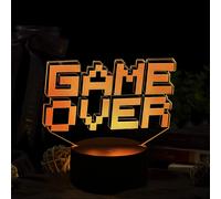 Veilleuse Gameover, 3d Lampe Enfant, Veilleuse 3d Illusion Led En 3d Sur Le Thème Des Jeux, 16 Couleurs À Choisir Librement, Alimentation Usb 5v, Adaptée À La Chambre D'enfant, Au [Vei9271489]