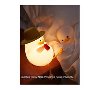 Veilleuse Happy Duck Kids, Veilleuse En Silicone Pour Enfants, Lampe En Silicone Mignonne Et À Intensité Variable Pour L'heure Du Coucher Apaisante A