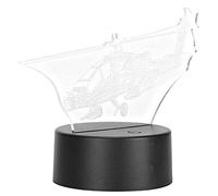 Veilleuse Illusion, 3D Illusion Optique Hélicoptère Acrylique Lampe 7 Couleurs LED Veilleuse Hélicoptère avec Interrupteur Tactile pour la Décoration de Bureau