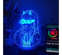 Veilleuse illusion 3D LED Darling in The FRANXX 02 Zero Two Anime Figure 16 couleurs changeantes lampe de table pour chambre d'enfant fille décoration cadeau d'anniversaire