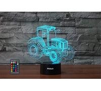 Veilleuse illusion 3D tracteur, 16 couleurs changeantes, télécommande, cadeau Noël, anniversaire