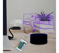 Veilleuse Illusion D'optique 3d Avec 16 Couleurs Veilleuse De Bureau Créative À Intensité Variable Avec Télécommande, Contrôle Tactile Intelligent, Idée D'anniversaire Et De Noël[Vei9272793]