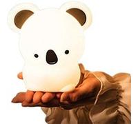 Veilleuse Koala Enfants Mignon FONGWAN Senseur Tactile Batterie Lampe Bébé pour Nursery Chambre - Blanc Blanc G
