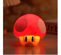 Veilleuse- lampe de nuit champignon, chevet À LED Lampe, USB avec son dessin animé lampe, Super Mario, rouge